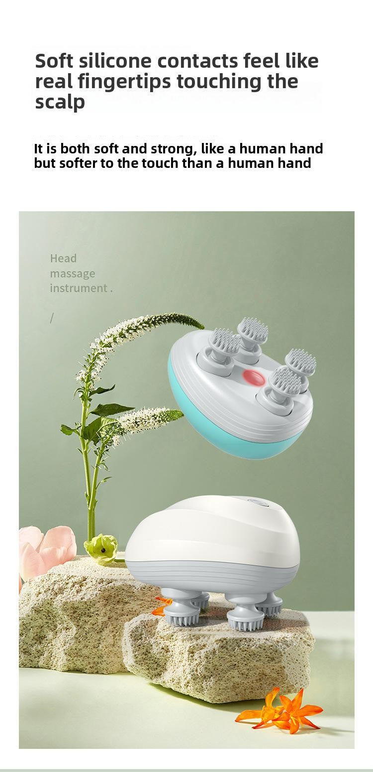 Head Massage Instrument Rechargeable Head Massager Scalp Stress Relax Body MassageWaterproof Handheld Hair Scalp massager
