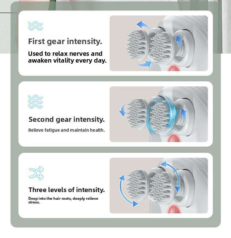 Head Massage Instrument Rechargeable Head Massager Scalp Stress Relax Body MassageWaterproof Handheld Hair Scalp massager